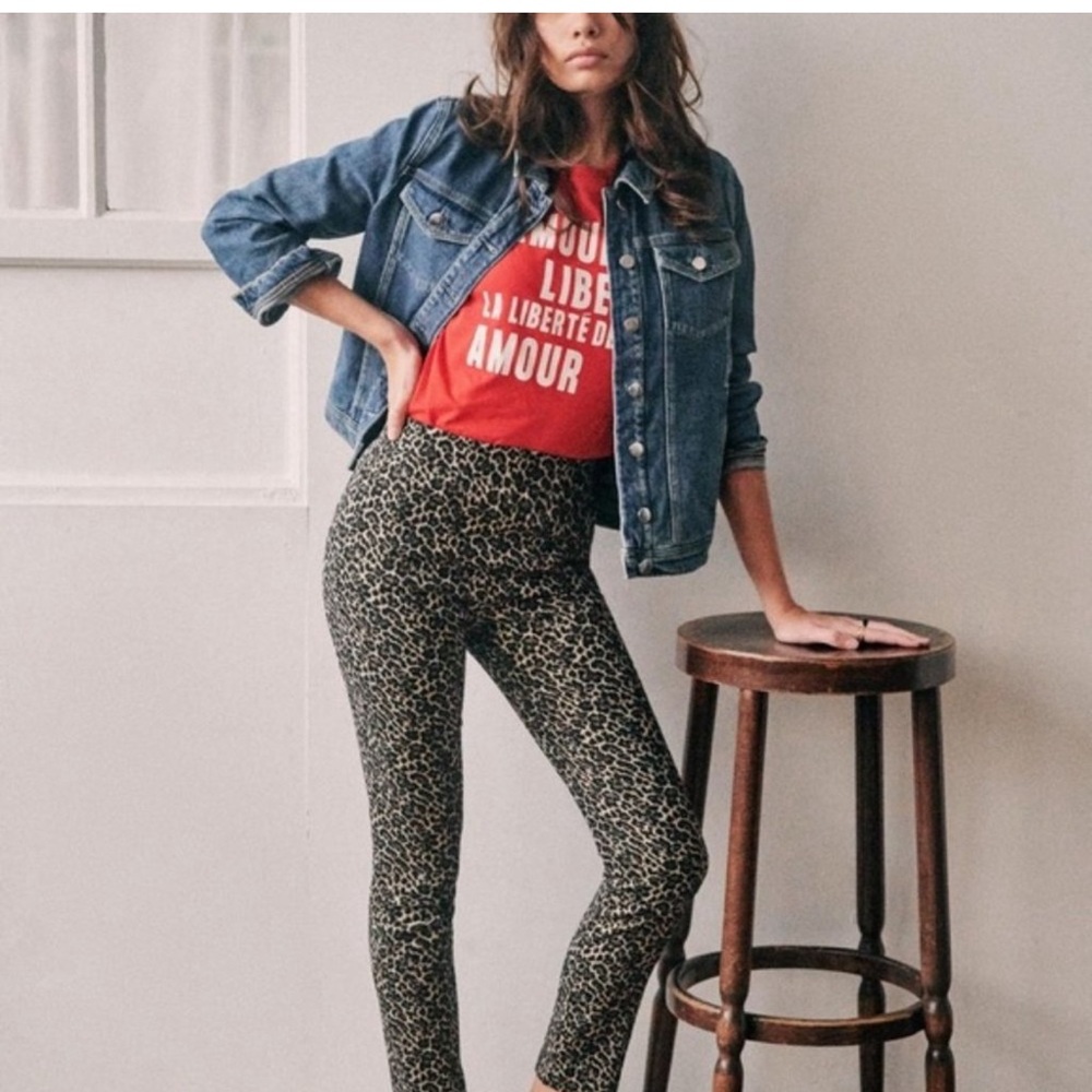 Sezane Pants Clara T36 leopard